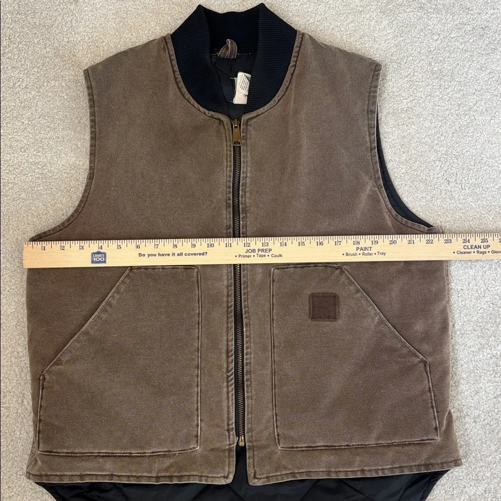 Vintage Carhartt Vest VO2 CHT Quilted Liner Union Made USA Work Wear Men's Large